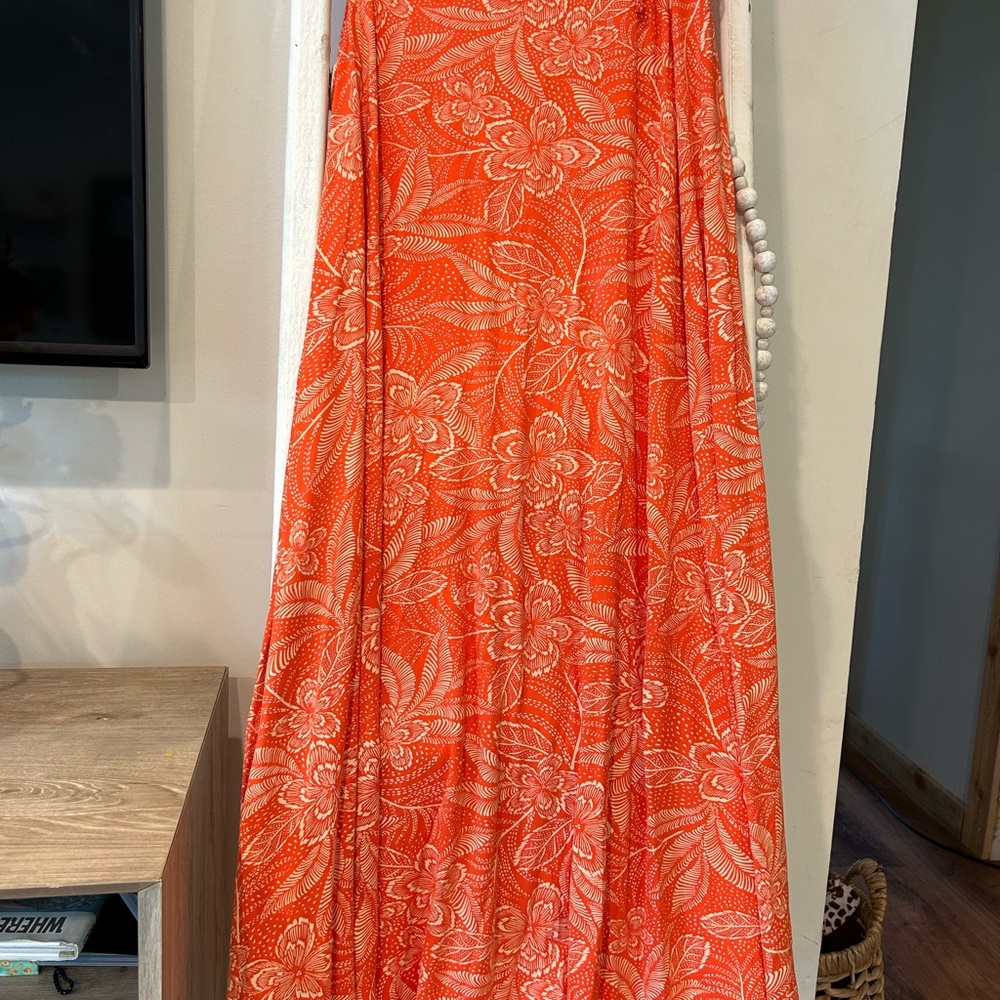 Floral Red/Orange Skirt